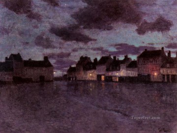  Market Art - Marketplace In France After A Rainstorm Norwegian Frits Thaulow